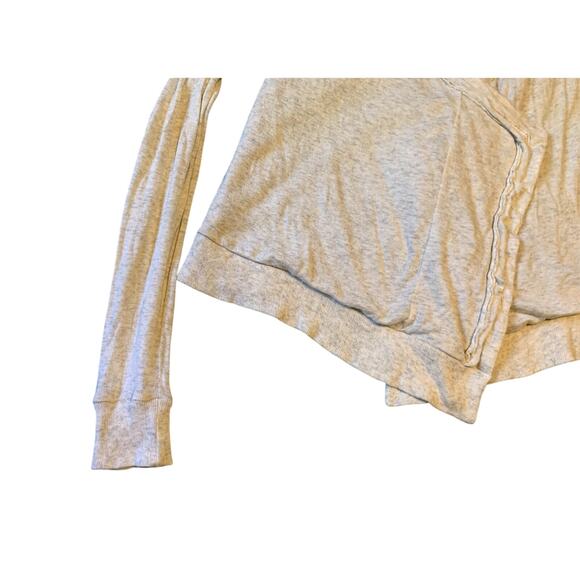 Free People Cardigan Women S/P Cream Gray Open Front Lined Wool Blend Boho Vneck - Picture 3 of 9